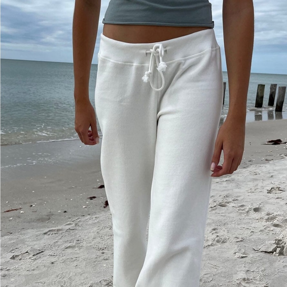 Brandy Melville Cream Ribbed Sweatpants